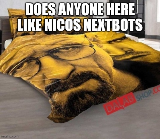 I do | DOES ANYONE HERE LIKE NICOS NEXTBOTS | image tagged in breaking bed | made w/ Imgflip meme maker
