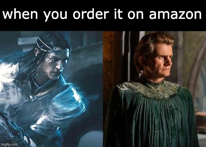 when you order it on amazon | when you order it on amazon | image tagged in lotr,rop,celebrimbor,tolkien | made w/ Imgflip meme maker