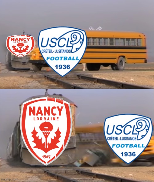 A train hitting a school bus | image tagged in a train hitting a school bus | made w/ Imgflip meme maker