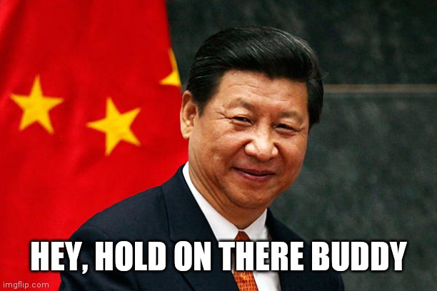 Xi Jinping | HEY, HOLD ON THERE BUDDY | image tagged in xi jinping | made w/ Imgflip meme maker