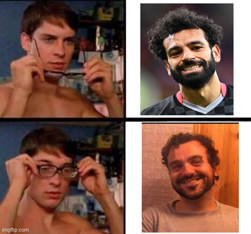 Is it Mo Salah? | image tagged in peter parker's glasses | made w/ Imgflip meme maker