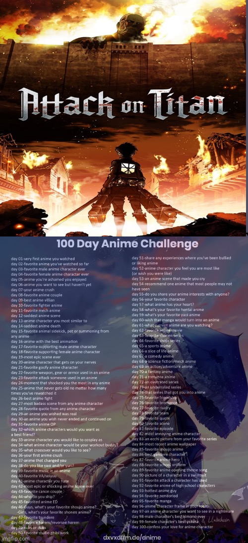 Day 6 | image tagged in 100 day anime challenge | made w/ Imgflip meme maker