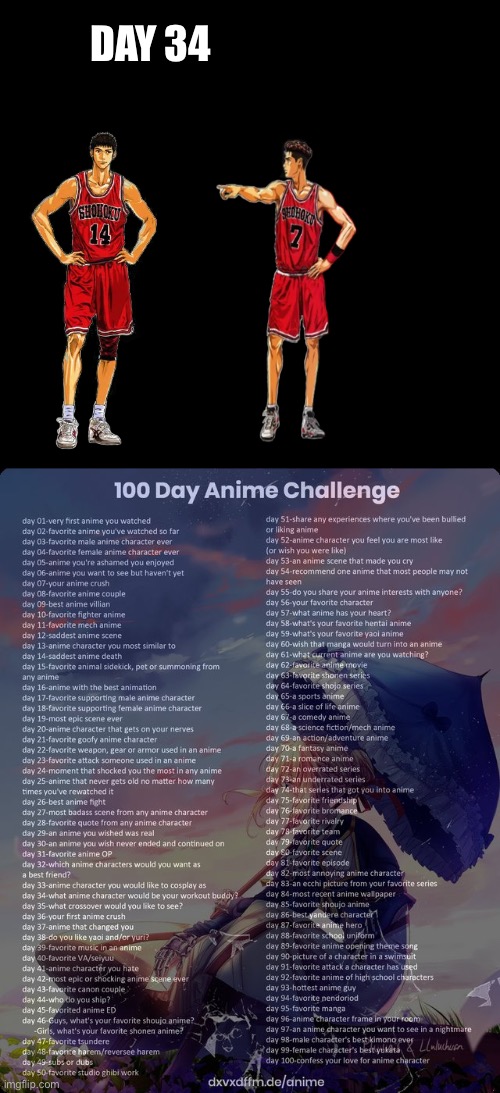 Ryota and Mitsui | DAY 34 | image tagged in 100 day anime challenge,basketball | made w/ Imgflip meme maker