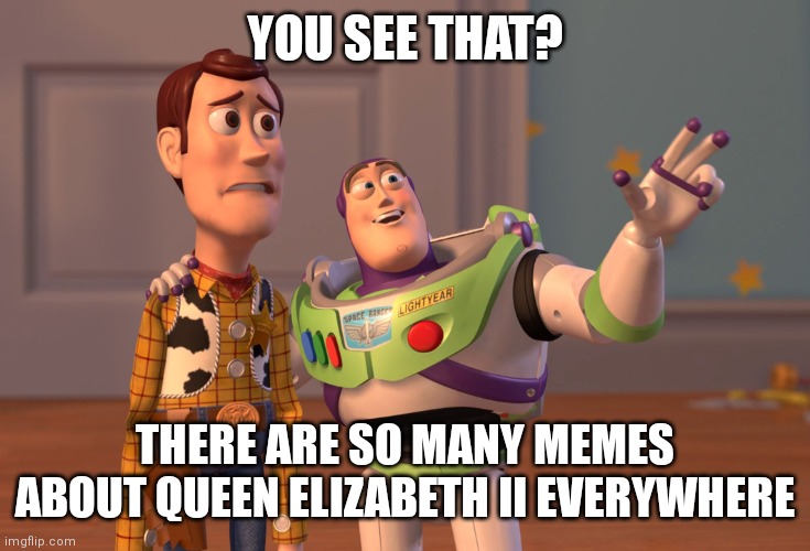 All of you guys may know this | YOU SEE THAT? THERE ARE SO MANY MEMES ABOUT QUEEN ELIZABETH II EVERYWHERE | image tagged in memes,x x everywhere | made w/ Imgflip meme maker