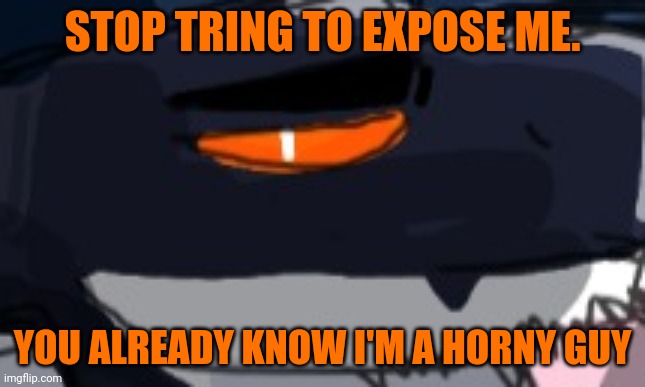 STOP TRING TO EXPOSE ME. YOU ALREADY KNOW I'M A HORNY GUY | made w/ Imgflip meme maker