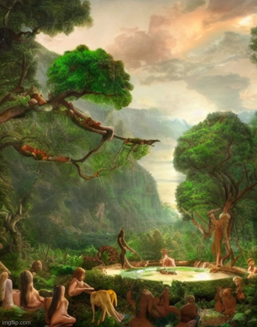 the ai was tryna make the garden of eden | made w/ Imgflip meme maker