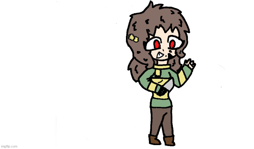 TwistedTale Chara (this was done on paper i just used kleki to color it) | made w/ Imgflip meme maker