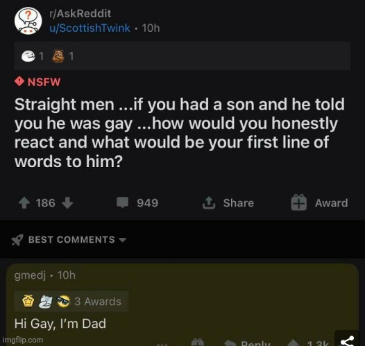 Oh my gosh... | image tagged in lgbtq,lgbt,reddit,question,answer,dad jokes | made w/ Imgflip meme maker