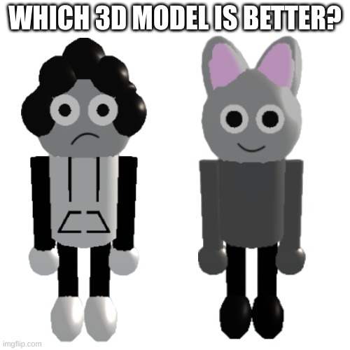 im planning on making a model of seẋ master | WHICH 3D MODEL IS BETTER? | image tagged in memes,funny,blank transparent square,carlos,bunni,3d model | made w/ Imgflip meme maker