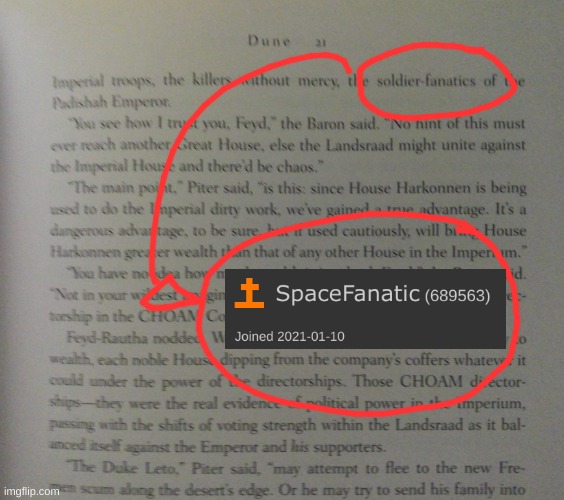 SPACEFANATIC REFERENCE IN DUNE???!!!! | made w/ Imgflip meme maker