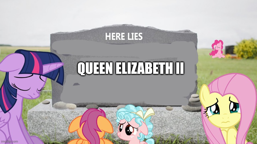 Sad ponies | QUEEN ELIZABETH II | image tagged in sad,ponies,mlp,queen elizabeth | made w/ Imgflip meme maker