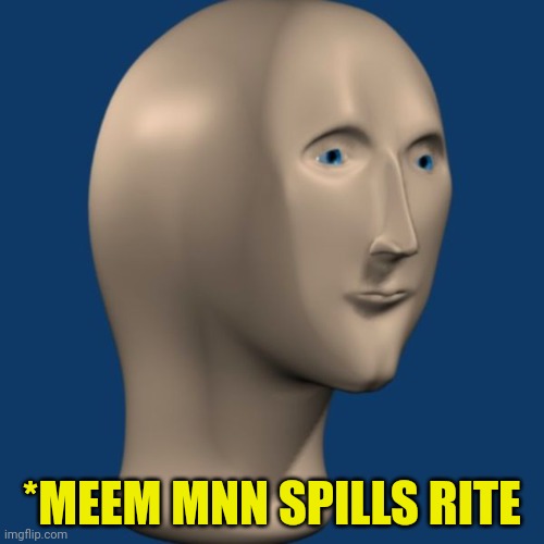 meme man | *MEEM MNN SPILLS RITE | image tagged in meme man | made w/ Imgflip meme maker
