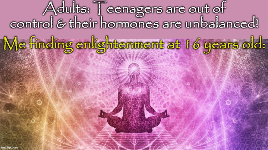 The rednecks who raised me never understood. | Adults: Teenagers are out of control & their hormones are unbalanced! Me finding enlightenment at 16 years old: | image tagged in simple truth,stereotype,you're not just wrong your stupid,self help | made w/ Imgflip meme maker