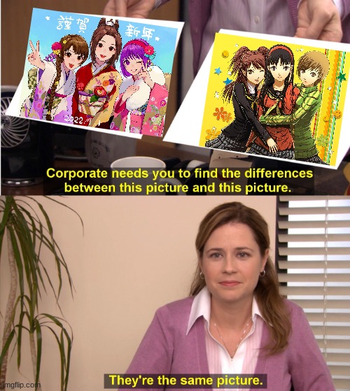 Think about it | image tagged in memes,they're the same picture,king of fighters,persona 4,girlfriends | made w/ Imgflip meme maker