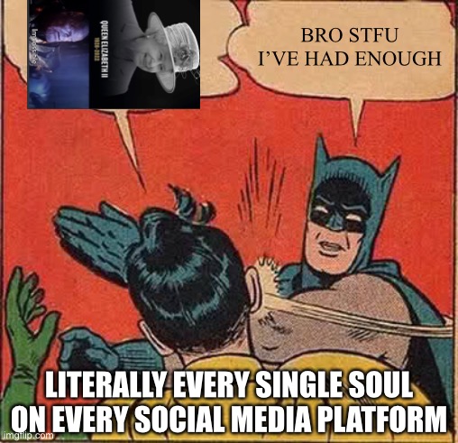 ITS TIME TO STOP | BRO STFU I’VE HAD ENOUGH; LITERALLY EVERY SINGLE SOUL ON EVERY SOCIAL MEDIA PLATFORM | image tagged in memes,batman slapping robin | made w/ Imgflip meme maker