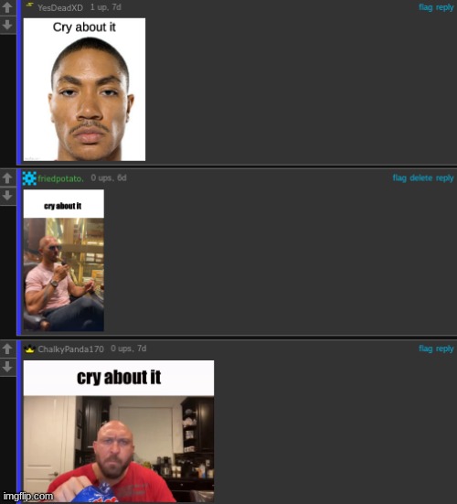10 upvotes and i'll make this a temp called cry about it chain | made w/ Imgflip meme maker