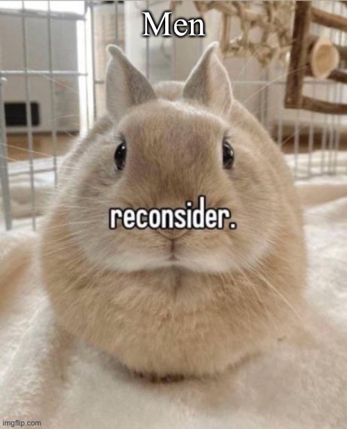 reconsider | Men | image tagged in reconsider | made w/ Imgflip meme maker