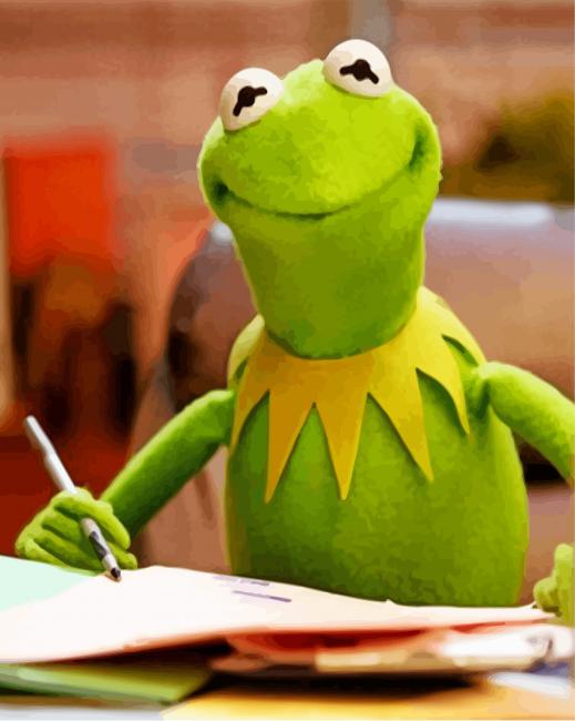 Kermit Taking Notes Blank Meme Template