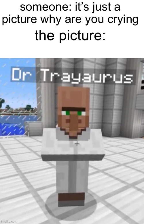 I miss dr trayaurus | someone: it’s just a picture why are you crying; the picture: | image tagged in memes,dantdm,minecraft | made w/ Imgflip meme maker