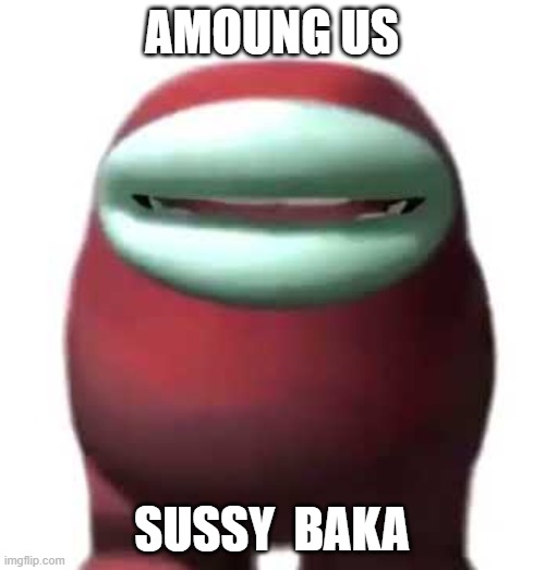 Amogus Sussy | AMOUNG US SUSSY  BAKA | image tagged in amogus sussy | made w/ Imgflip meme maker