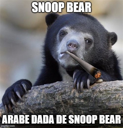 Confession Bear | SNOOP BEAR; ARABE DADA DE SNOOP BEAR | image tagged in memes,confession bear | made w/ Imgflip meme maker