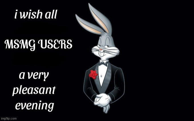 I wish all the X a very pleasant evening | MSMG USERS | image tagged in i wish all the x a very pleasant evening | made w/ Imgflip meme maker