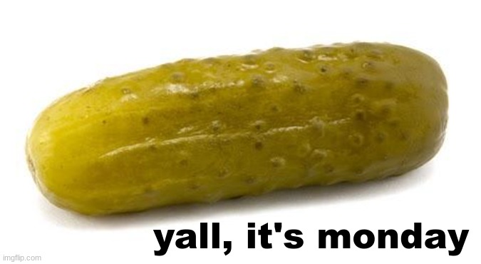 Pickle | yall, it's monday | image tagged in pickle | made w/ Imgflip meme maker