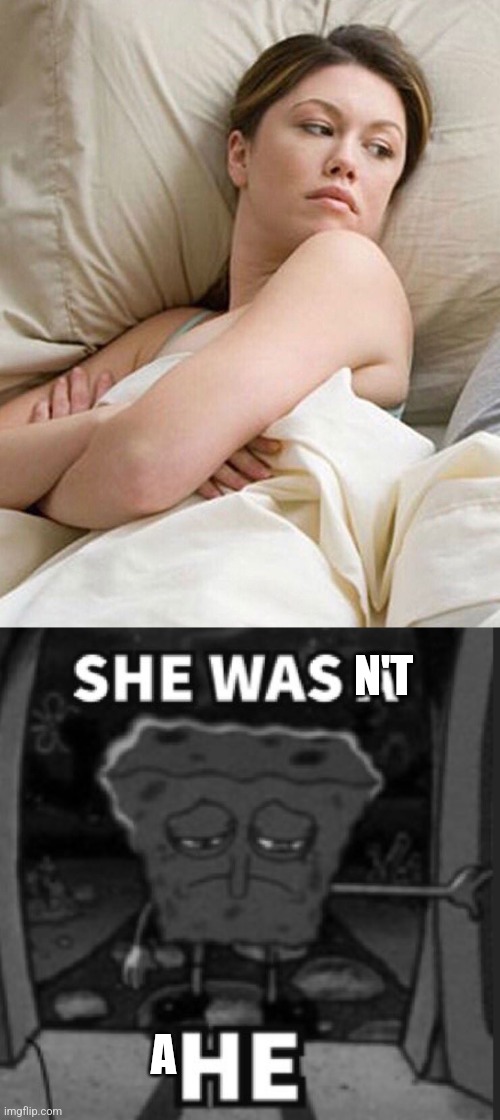 N'T; A | image tagged in couple in bed,she was a he | made w/ Imgflip meme maker
