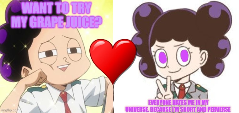 Best multiverse mineta ship? | WANT TO TRY MY GRAPE JUICE? EVERYONE HATES ME IN MY UNIVERSE. BECAUSE I'M SHORT AND PERVERSE | image tagged in awkward mineta,mineta,x,mineta chan,anime,ships | made w/ Imgflip meme maker