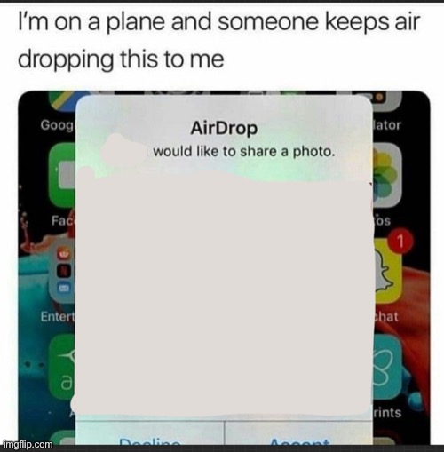 X Person airdrop | image tagged in x person airdrop | made w/ Imgflip meme maker