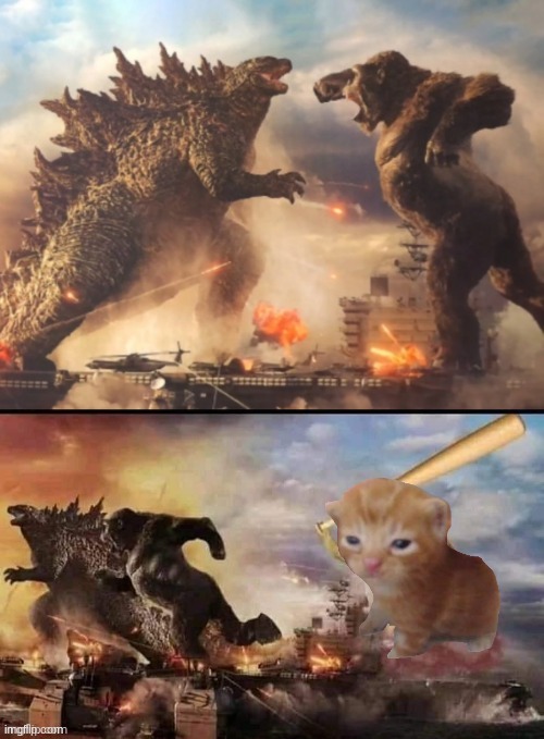 Godzilla vs king kong vs bonk | image tagged in godzilla vs king kong vs bonk | made w/ Imgflip meme maker