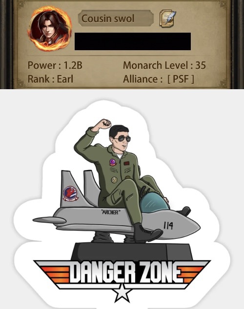 Danger Zone Evony 1B Blank Meme Template