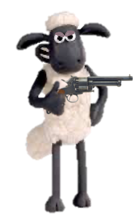 Shaun the Sheep with a gun Blank Meme Template