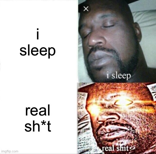 Sleeping Shaq Meme | i sleep; real sh*t | image tagged in memes,sleeping shaq | made w/ Imgflip meme maker