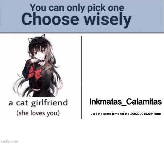 Choose wisely | Inkmatas_Calamitas; uses the same temp for the 20932094820th time | image tagged in choose wisely | made w/ Imgflip meme maker