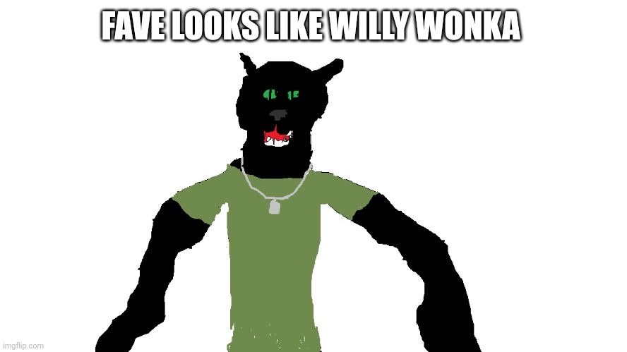 My panther fursona | FAVE LOOKS LIKE WILLY WONKA | image tagged in my panther fursona | made w/ Imgflip meme maker