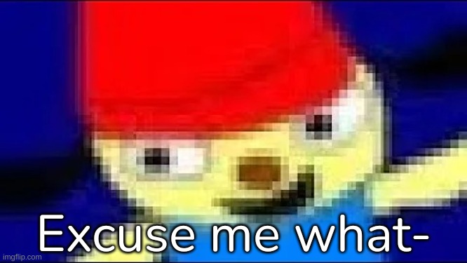 Parappa in 4k Ultra HD | Excuse me what- | image tagged in parappa in 4k ultra hd | made w/ Imgflip meme maker