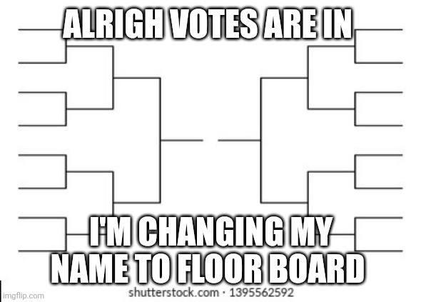 ALRIGH VOTES ARE IN; I'M CHANGING MY NAME TO FLOOR BOARD | made w/ Imgflip meme maker