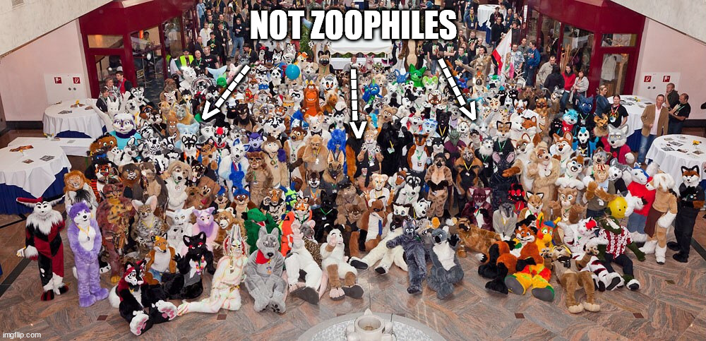 Cause Furries are cool! | NOT ZOOPHILES -----> -----> <----- | image tagged in cause furries are cool | made w/ Imgflip meme maker