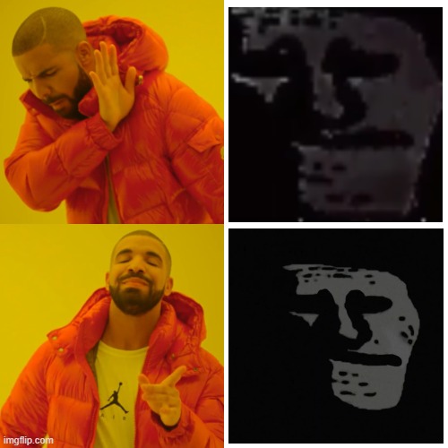 Choose your side | image tagged in memes,drake hotline bling,troll face,mr incredible becoming uncanny | made w/ Imgflip meme maker