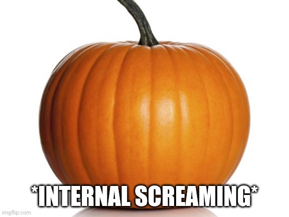 pumpkin | *INTERNAL SCREAMING* | image tagged in pumpkin | made w/ Imgflip meme maker