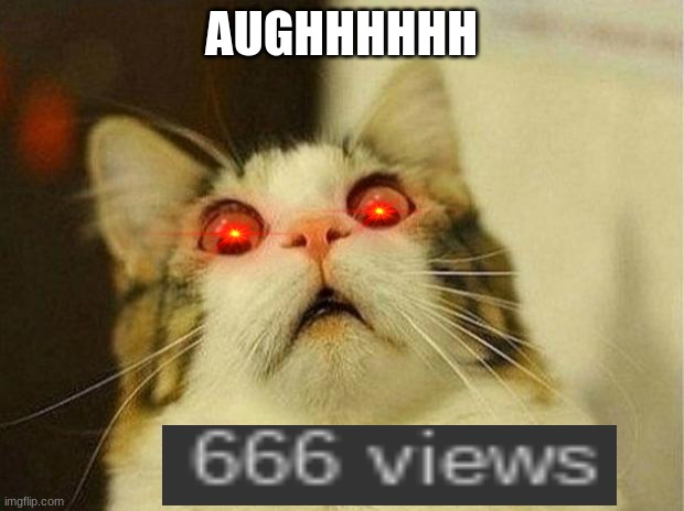 CURSED IMGFLIP!!! | AUGHHHHHH | image tagged in memes,scared cat | made w/ Imgflip meme maker