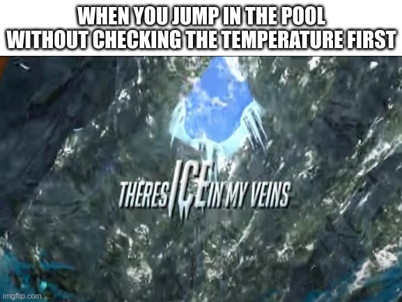 subnatica | WHEN YOU JUMP IN THE POOL WITHOUT CHECKING THE TEMPERATURE FIRST | image tagged in memes | made w/ Imgflip meme maker