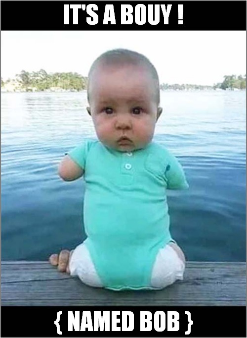Congratulations ! | IT'S A BOUY ! { NAMED BOB } | image tagged in baby,swimming,quadruple amputee,dark humour | made w/ Imgflip meme maker