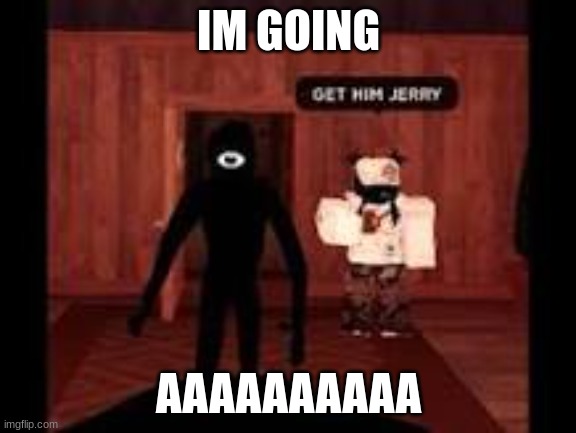 my name is jerry | IM GOING; AAAAAAAAAA | image tagged in roblox meme,roblox,doors,robloxdoors | made w/ Imgflip meme maker