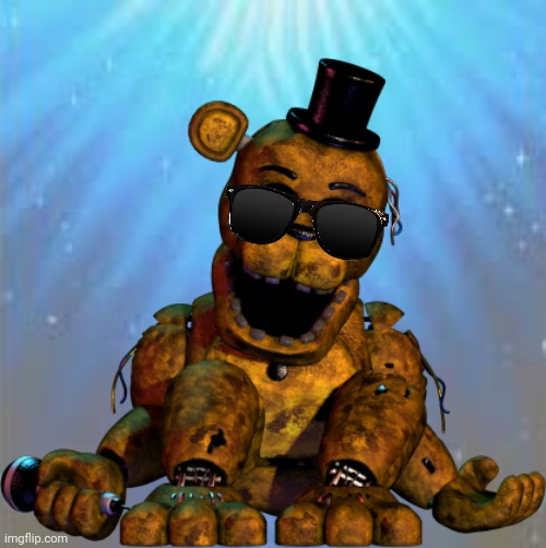 Yellow Bear becoming canny phase 5 | image tagged in fnaf,mr incredible becoming canny,mr incredible,yellow bear | made w/ Imgflip meme maker