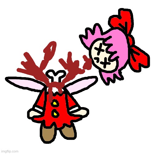 Ribbon gets decapitated and blood is everywhere | image tagged in kirby,gore,blood,comics/cartoons,death,ribbon | made w/ Imgflip meme maker