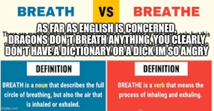 AS FAR AS ENGLISH IS CONCERNED, DRAGONS DON'T BREATH ANYTHING, YOU CLEARLY DON'T HAVE A DICTIONARY OR A DICK IM SO ANGRY | image tagged in small dic | made w/ Imgflip meme maker