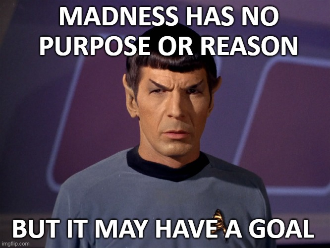 MADNESS HAS NO PURPOSE OR REASON BUT IT MAY HAVE A GOAL | made w/ Imgflip meme maker