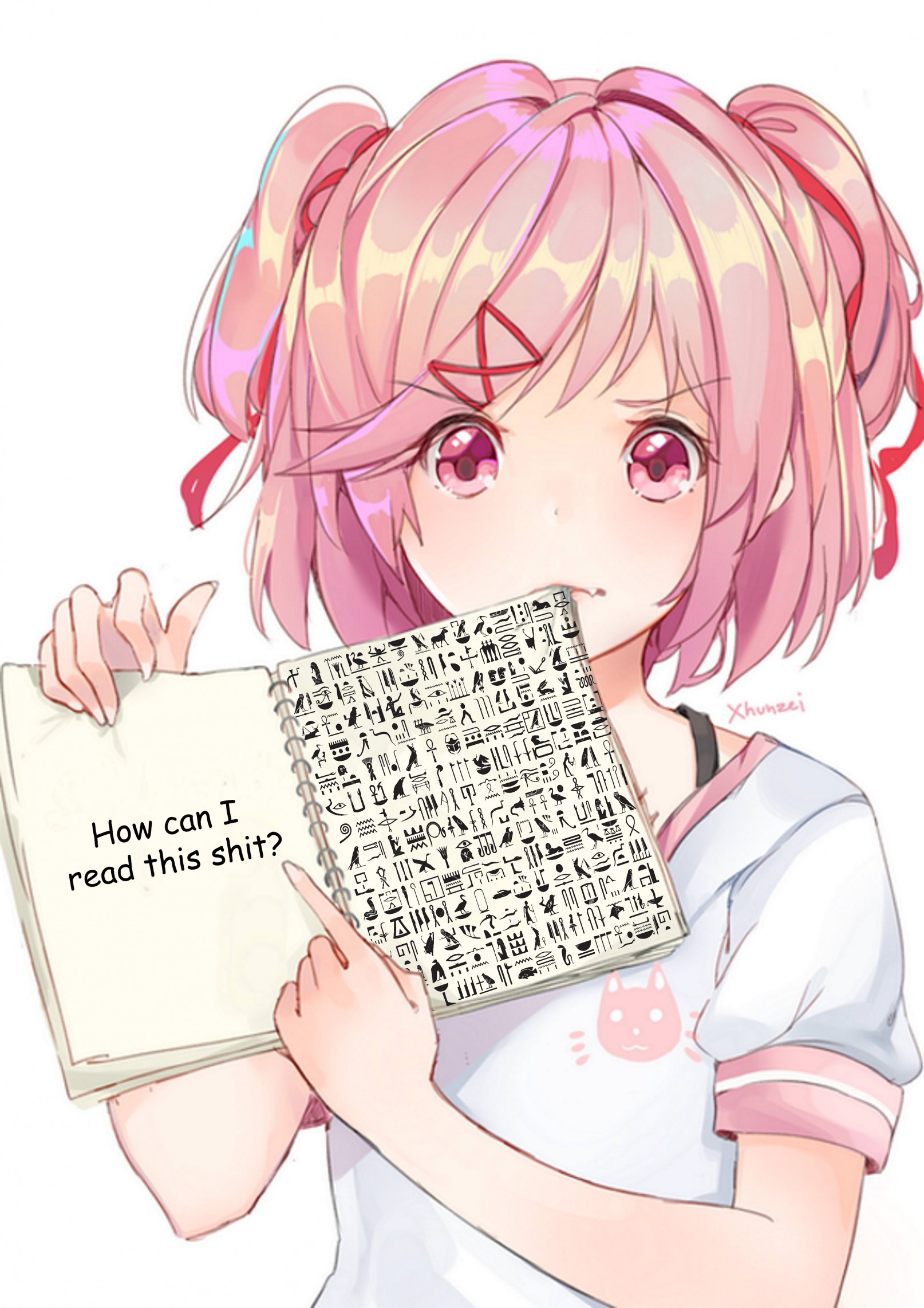 High Quality How can I read this? Blank Meme Template